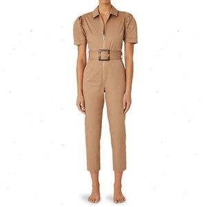 WEWOREWHAT Belted Puff Sleeve Jumpsuit